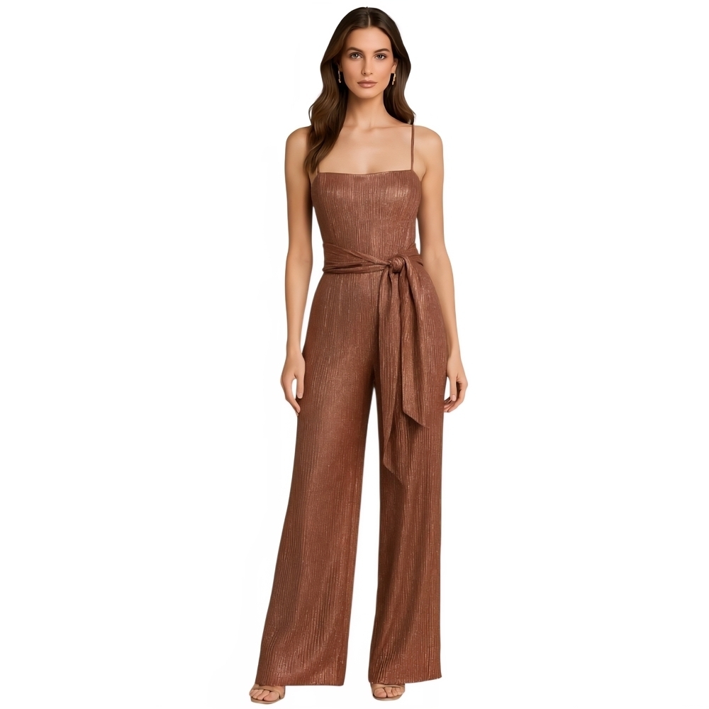 Free People Metallic Brown Jumpsuit - Picture 1 of 6